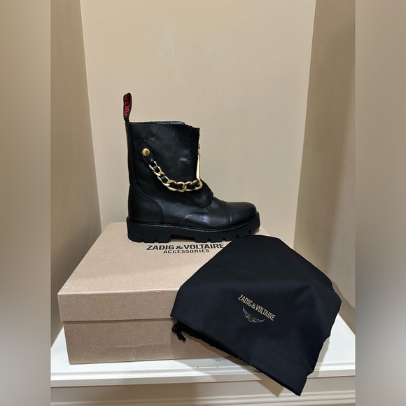 Zadig and Voltaire Joe Cecilia Leather Boots NIB - Picture 1 of 9